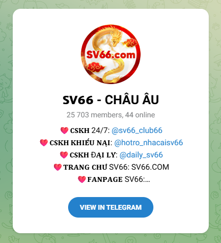 Liên hệ SV66 - Tổng hợp những cách thức liên hệ nhanh chóng 6 Liên hệ qua telegram